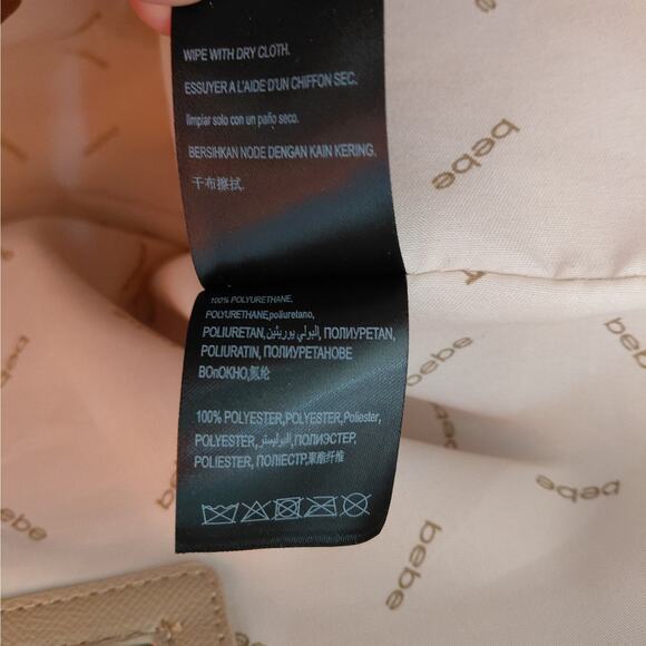 Bebe Womens Large Tote Bag Logo Print Shoulder Bag Work Travel Purse NWOT - Picture 9 of 10